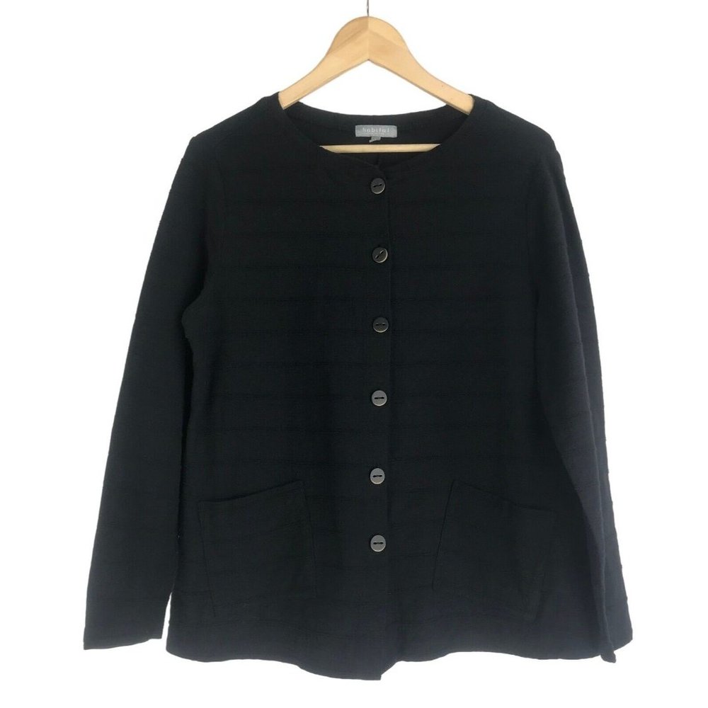 Habitat Jacket Womens Size Small‎ S Cardigan Black Long Sleeve Ladies